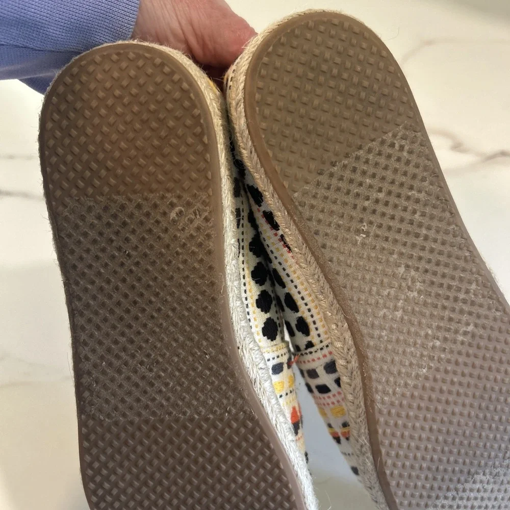 TOMS Alpargata Rope‎ Espadrille Flat Women's 8 Natural Woven Boho Embroidered